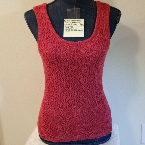 #657 Preowned Columbia S Red Eyelet Cotton/Linen K - Picture 1 of 10